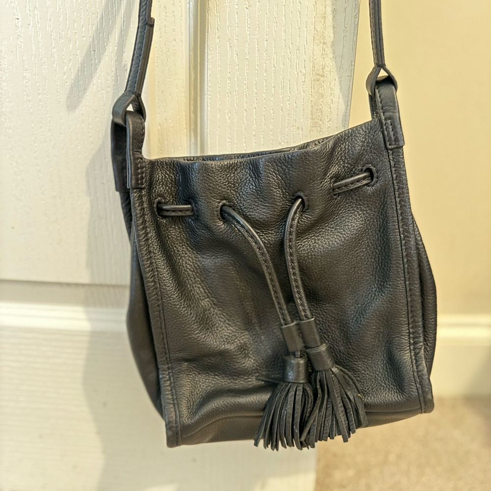 Fossil Black Leather Crossbody Bag